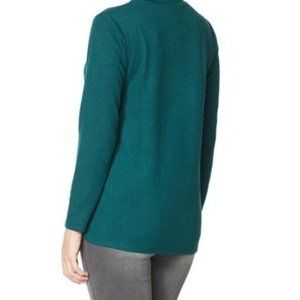 DG2 by Diane Gilman Brushed Knit Asymmetric Seam Turtleneck Top 775-845 Green XL